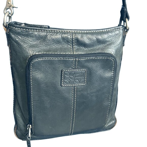 Fossil Black Leather Crossbody Bag - Picture 3 of 10